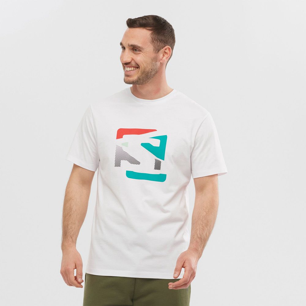 Salomon Israel OUTLIFE GRAPHIC DISRUPTED LOGO SS M - Mens T shirts - White (QFCV-74263)